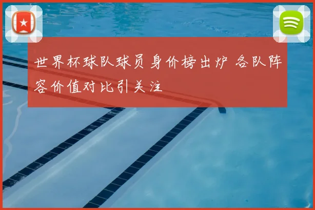 世界杯球队球员身价榜出炉 各队阵容价值对比引关注